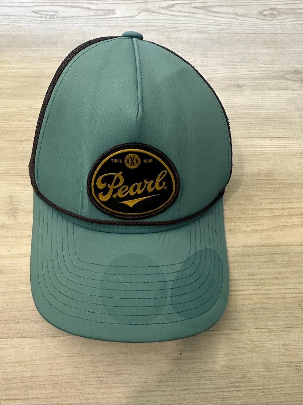 HOOEY Men’s “Pearl” Adjustable Hat with Circle Patch (Blue Green/Black Mesh Back